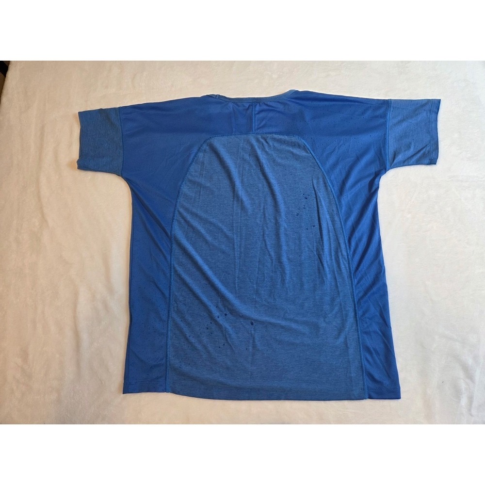 Under Armour Mens HeatGear Short Sleeve Mesh Athletic Training Shirt Blue L